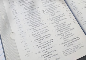 Bible Open to Proverbs 24 referencing knowledge wisdom and understanding
